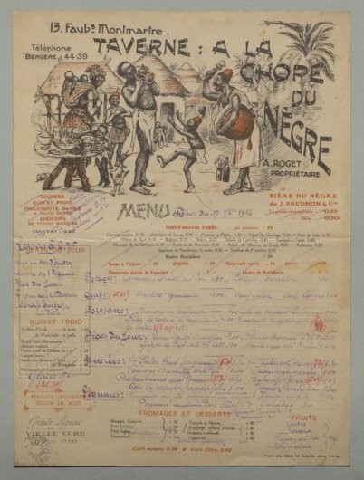 Menu of the Chope du Nègre