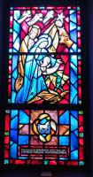 A photograph of the stained glass window