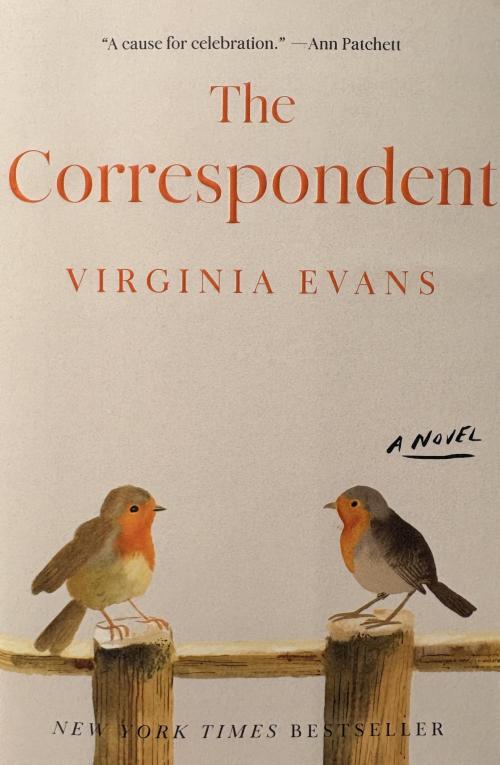 Cover of The Correspondent by Virginia Evans features two birds facing each other on fenceposts
